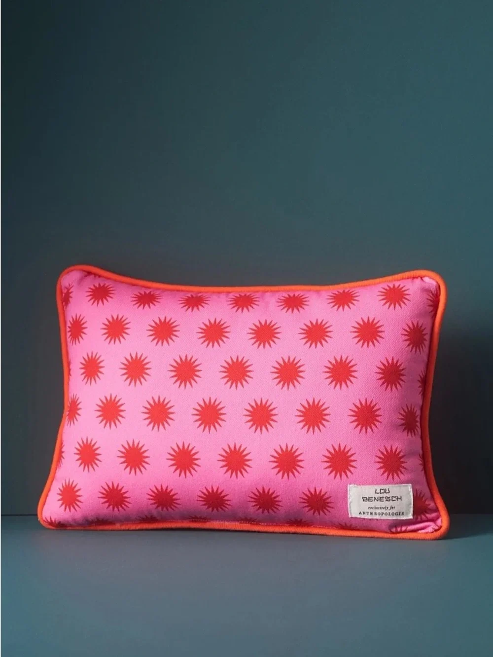 Lou Benesch Anthropologie Stargazer Zodiac Sagittarius Embroidered Mini Pillow